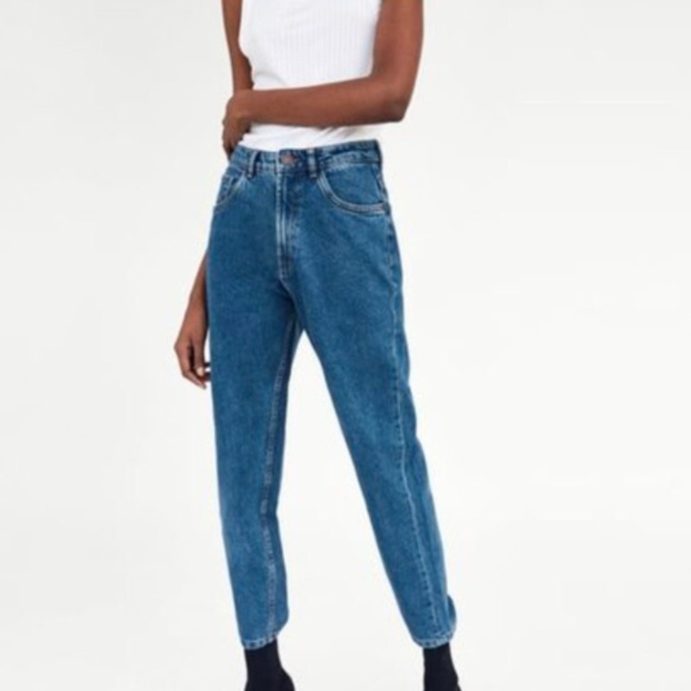 Zara Authentic Denim by TRF High Waisted Mom Jeans